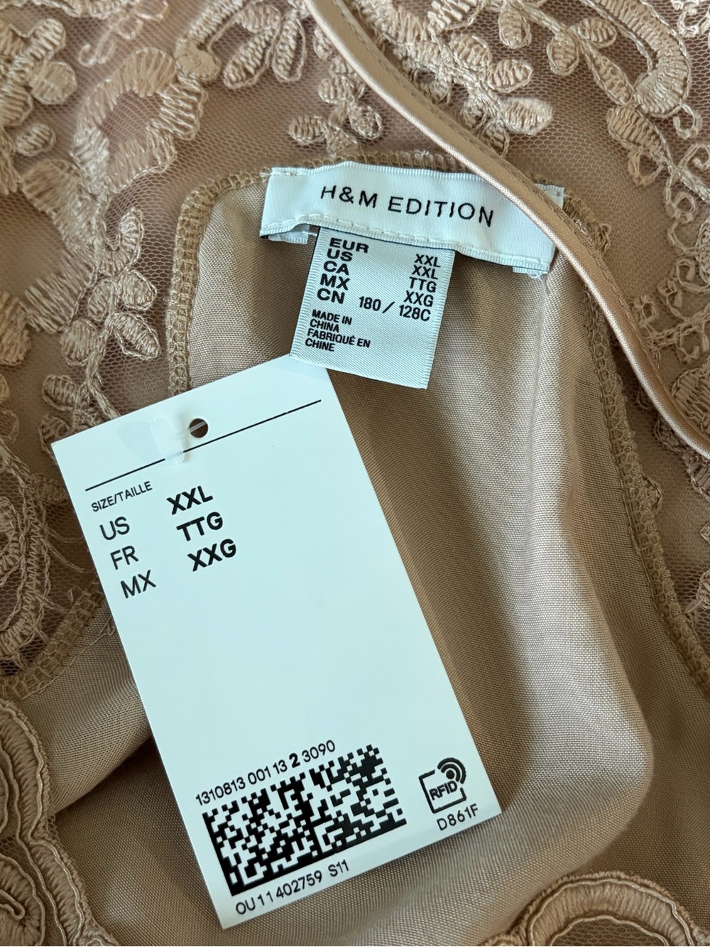 NWT! H&M Beige Lace-Trim Dress Set - Picture 11 of 14